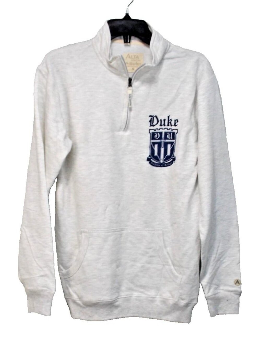Duke University Alto Gracia Gothic Shield quarter zip pullover sweatshirt